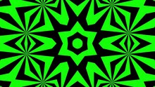 Trippy Symmetrical Kaleidoscope Animation Bursting With Colorful Energy,  Bright Green Trippy Hypnosis Kaleidoscopes Mesmerizing Vibrant Energy, Background Backdrop Seamless Looping Endless