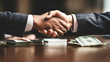 businessman investor handshake with partner. closing a business deal. business handshake.