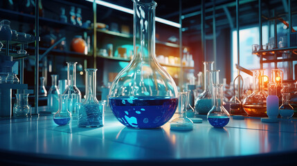 Wall Mural - lab chemistry or science research and development concept.