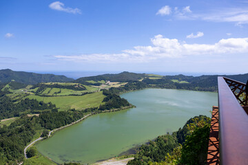 Wall Mural - Beautiful Furnas Lake landscape from the view point of 