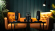 © redflower - Studio interior for podcast and interview with two chairs