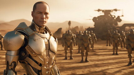 futuristic, an army of evil, oppression and enslavement by overpowering military presence or governm