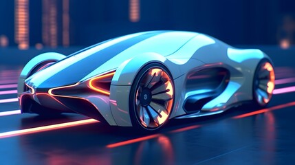 Futuristic self-driving sport car 