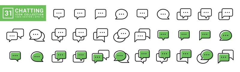 Poster - Collection of speech bubble icons, chat, online, communication, editable and resizable EPS 10.