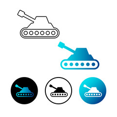 Wall Mural - Abstract Military Tank Icon Illustration