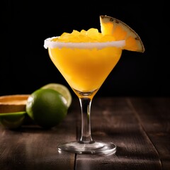 Wall Mural - mango margarita cocktail, generative ai