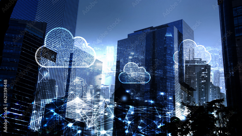 Cloud and Edge computing technology concept and smart city, innovative ...