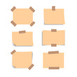 Set of square notepads, sticky notes on white background