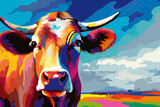 Fototapeta Dziecięca - Generative AI.
wpap style abstract background, cow
