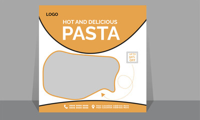 Wall Mural - This is a pasta food menu banner social media post. Fully editable social media templates for promotions on the Food menu. Set of social media story and post frames. Layout design for online marketin