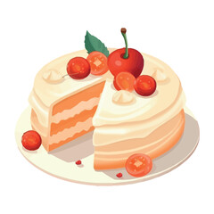 Poster - Gourmet dessert cake, sweet cherry candy