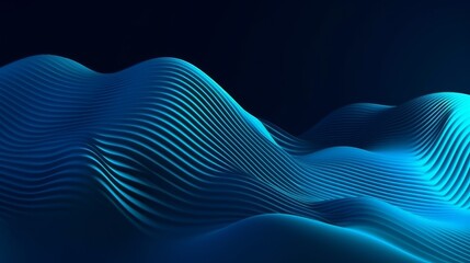 Wall Mural - abstract curve line digital technology graphics background digital data information in audio curve line form dark background blue colour tone,generative ai