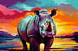 Generative AI.
wpap style abstract background, rhino
