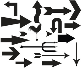 Wall Mural - arrows big black set icons. arrow icon. arrow vector collection. arrow. cursor. modern simple arrows