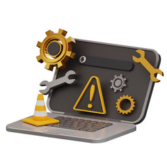 3d computer maintenance icon
