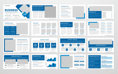 Wall Mural - set of corporate presentation template design with minimalist concept and modern layout use for annual report and business profile
