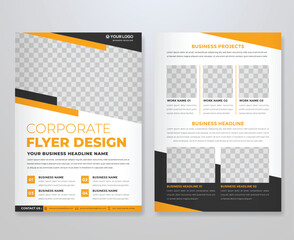Wall Mural - set of business flyer template design with abstract concept and minimalist layout