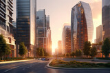 Fototapeta  - modern city view rendering minimal background