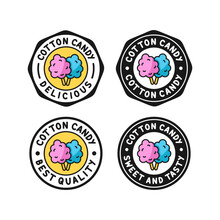 Badge Stamps Cotton Candy Design Logo Collection
