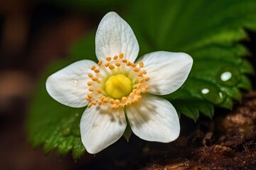 Sticker - close-up of a vibrant flower on a green plant. Generative AI