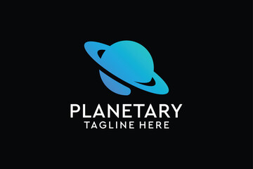 Sticker - Vector planet satellite logo design