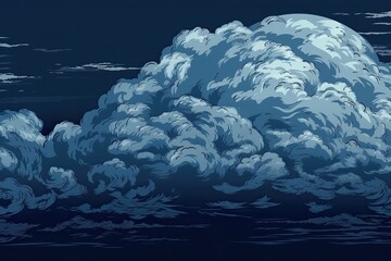 Wall Mural - massive cloud formation hovering above the vast ocean horizon. generative ai
