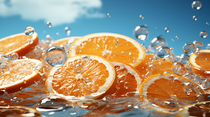 fresh water and  orange HD 8K wallpaper Stock Photographic Image