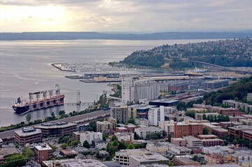 Wall Mural - Aerial view of Pier 66 - Seattle, WA - USA