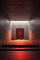 Poster - A conceptual photograph of an underground bunker or shelter, representing safety, protection, Generative AI technology.