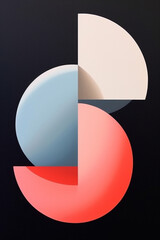 Fototapete - A minimalist abstract painting with a limited color palette and clean lines, exploring the relationship between negative space and form.  Generative AI technology.