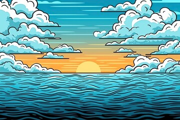Wall Mural - clouds reflecting on a serene body of water. generative ai
