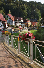 Wall Mural - View of Kurort Rathen village. Germany