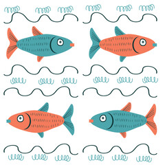 fish set vector simple naive decorative