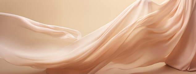beige soft silk wave fabric background
