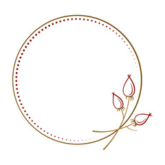 Wall Mural - vector round dotted frame. floral elements decoration