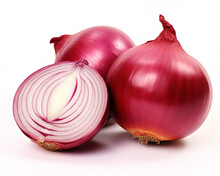 Red Onion Isolated On White
