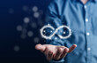 © Kiattisak - Infinity symbol with technology global marketing online in business connection network economy strategy of investment, banking and financial data exchange for business growth.