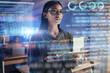 © Malambo C/peopleimages.com - Tablet, code hologram and business woman in data analysis, digital technology or software overlay for gdpr. Programmer, person thinking and 3d screen, programming statistics or cybersecurity research