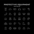 Set line icons of personal protective equipment