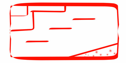 Wall Mural - illustration of a rectangle shape with red color on white background