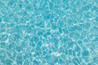 Leinwandbild Motiv Blue ripped sea water as swimming pool. Crystal clear ocean lagoon bay turquoise blue azure water surface, closeup natural environment. Tropical Mediterranean beach water background