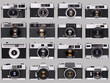 vintage old film camera collection isolated