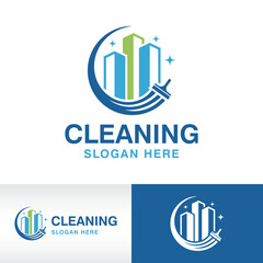 house residential commercial cleaning logo design vector icon symbol template