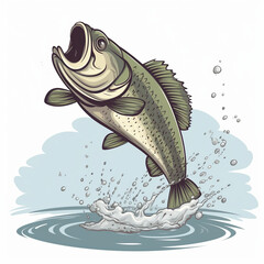 fish jumping out of the water illustration