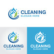 house residential commercial cleaning logo design vector icon symbol template