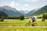 Cyclist in the Alps.