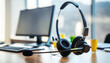 © maylim - ai generated illustration VOIP headset for communication, it support and customer service help desk