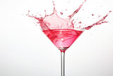 Fototapeta  - Classic cosmopolitan cocktail splash isolated on white background