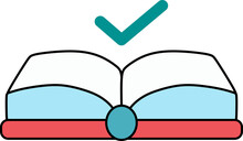 Illustration Of An Open Book With Check On Top