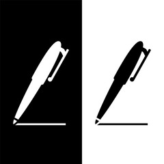 Poster - black and white pen icon